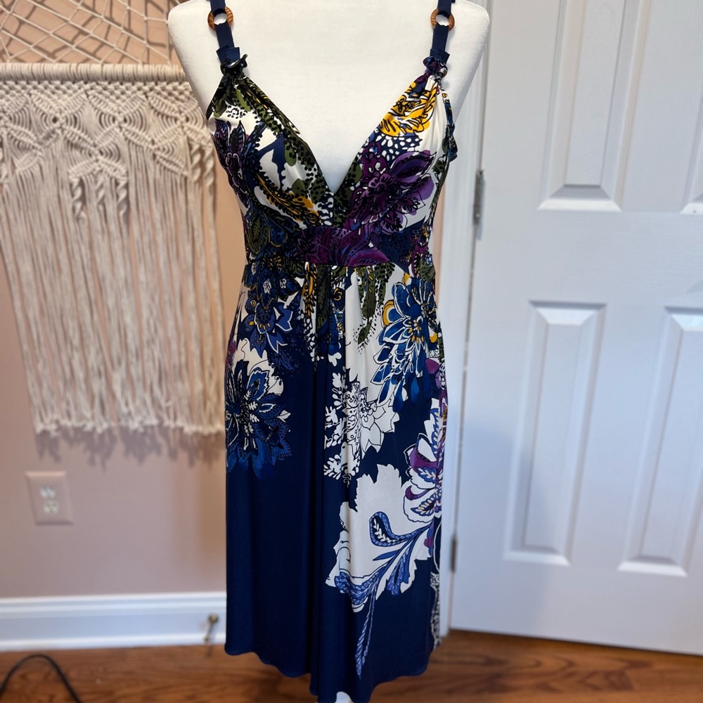 Elie Tahari Multicolor Floral Midi Dress